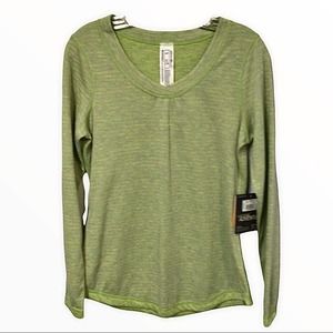 Eddie Bauer | Neon Green Gray Reversible FreeDry Striped Space Dye Shirt M